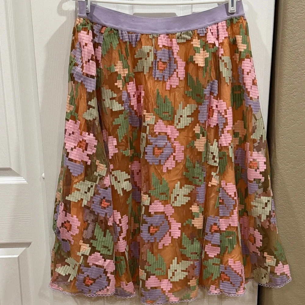 Anthropology Maeve Embroidered Women's Skirt size XL